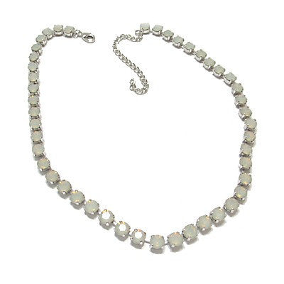 Colier cu pietre swarovski  cod 1014 White Opal stones