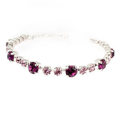 Bratara cu pietre swarovski  cod 2068 Amethyst & Light Amethyst