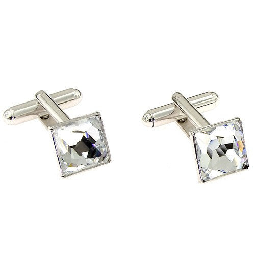 Butoni barbati cu pietre swarovski cod 4854 cristal alb
