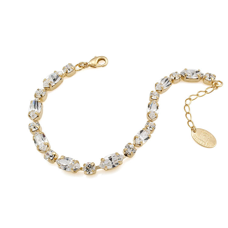 Bratara cu cristal swarovski  crisolit, placat cu aur