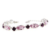 Bratara cu cristale swarovski amethyst& light amethyst placat cu rhodiu