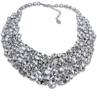 Colier cu pietre swarovski  cod 1145 cristal alb