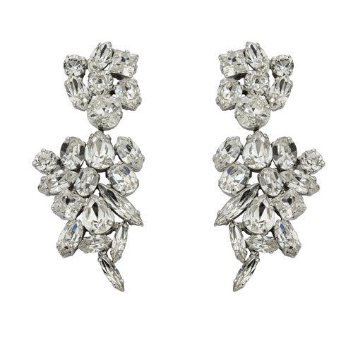 Cercei  swarovski mireasa lungi cristal alb