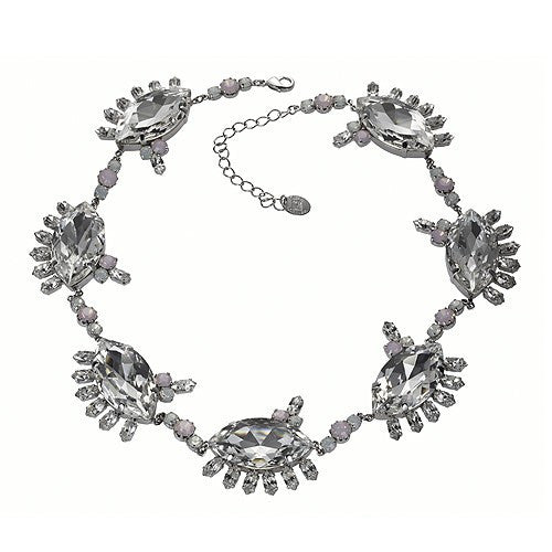 Colier cu pietre swarovski  cod 1174 cristal alb