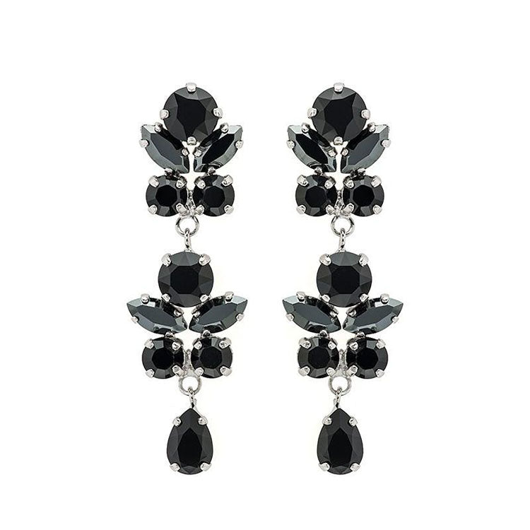Cercei swarovski lungi negri