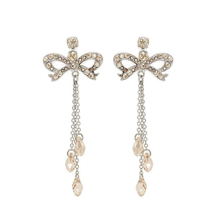 Cercei  swarovski lungi Golden Shadow aurii