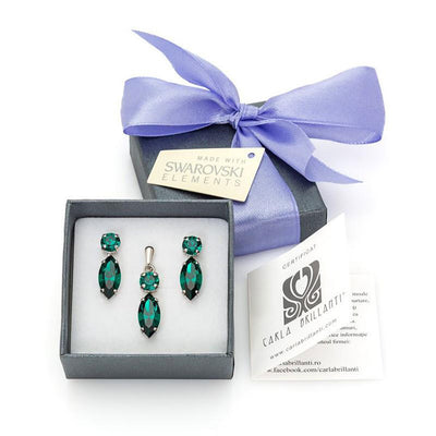 set bijuterii cu cristale swarovski  Emerald