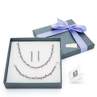 set bijuterii cu cristale swarovski  Violet