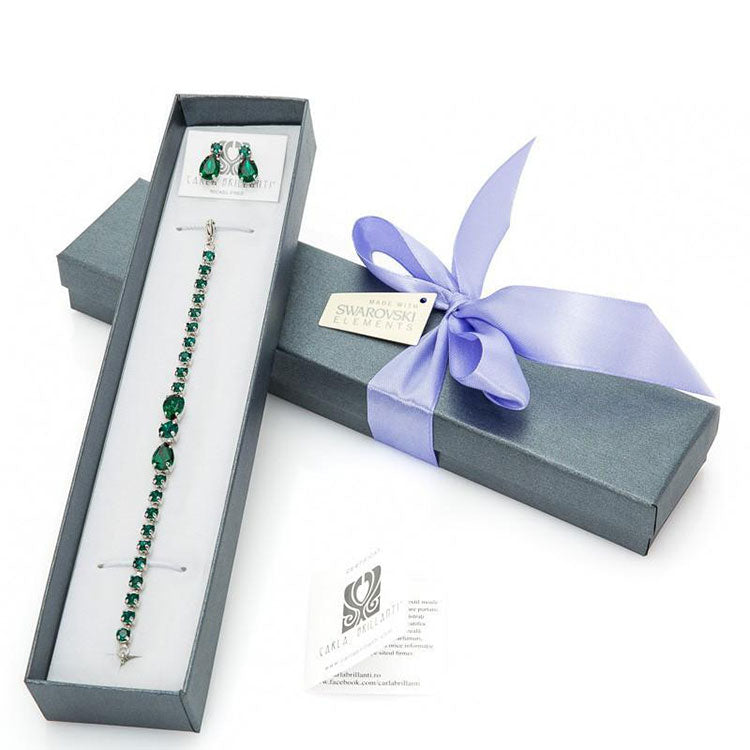 set bijuterii cu cristale swarovski  Emerald