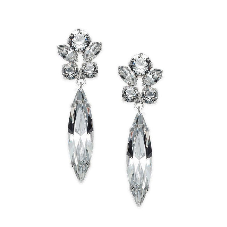 Cercei de mireasa lungi cristale Swarovski