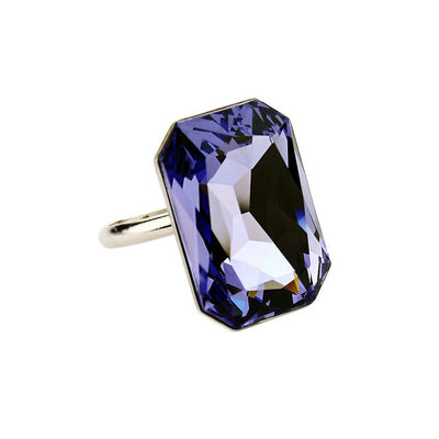 Inel Crystal Swarovski Tanzanite Piatra mare