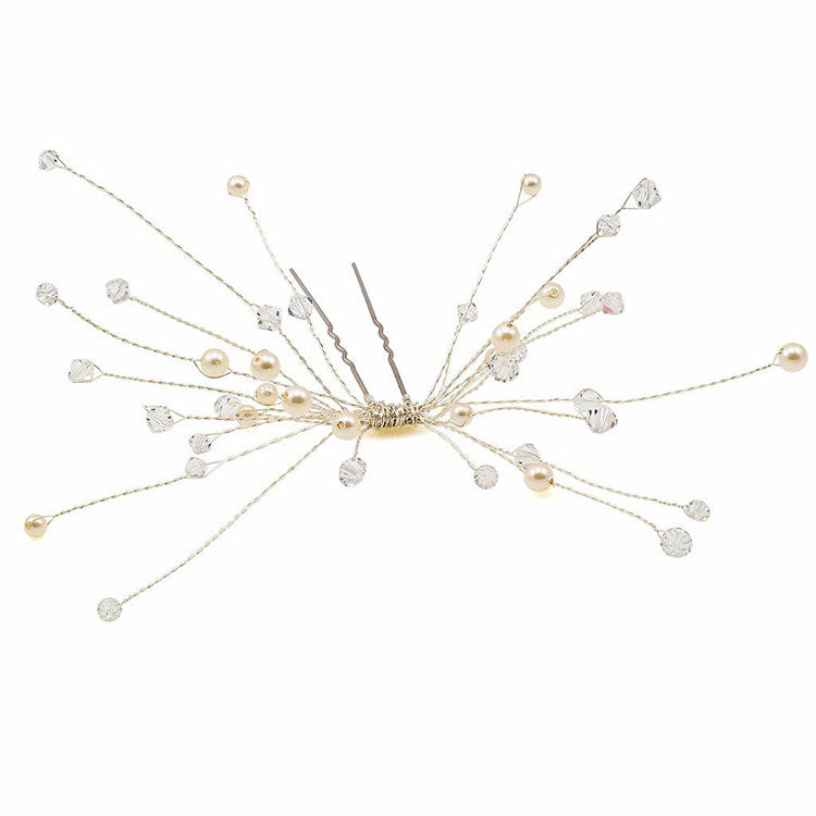 Ornament de par mireasa cu cristale si perle  swarovski