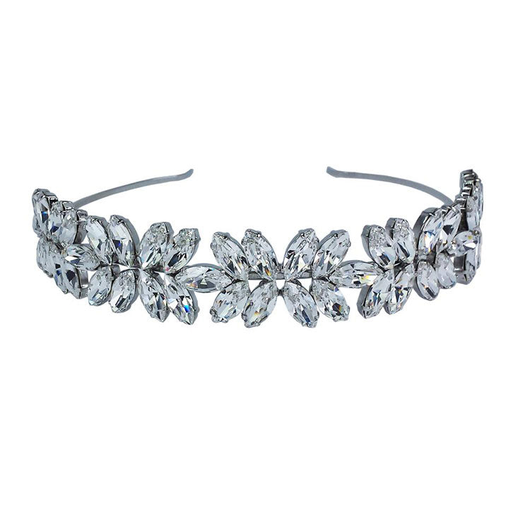 coronita mireasa cu cristale swarovski albe