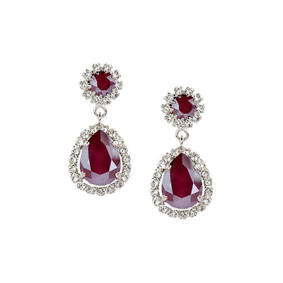 Cercei  swarovski eleganti Royal  Red Rosu