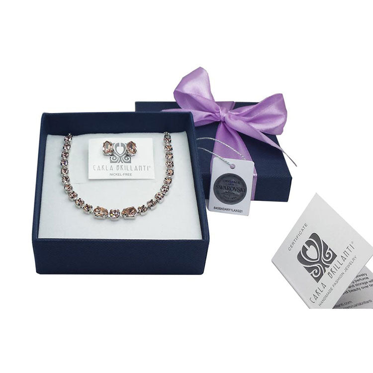 Bratara si cercei cu cristale Swarovski vintage rose set