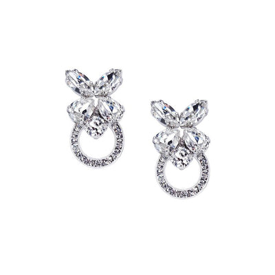 Cercei Estrela Scurti Cristale Swarovski Placati Rodiu