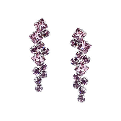 Cercei  swarovski lungi Light amethyst